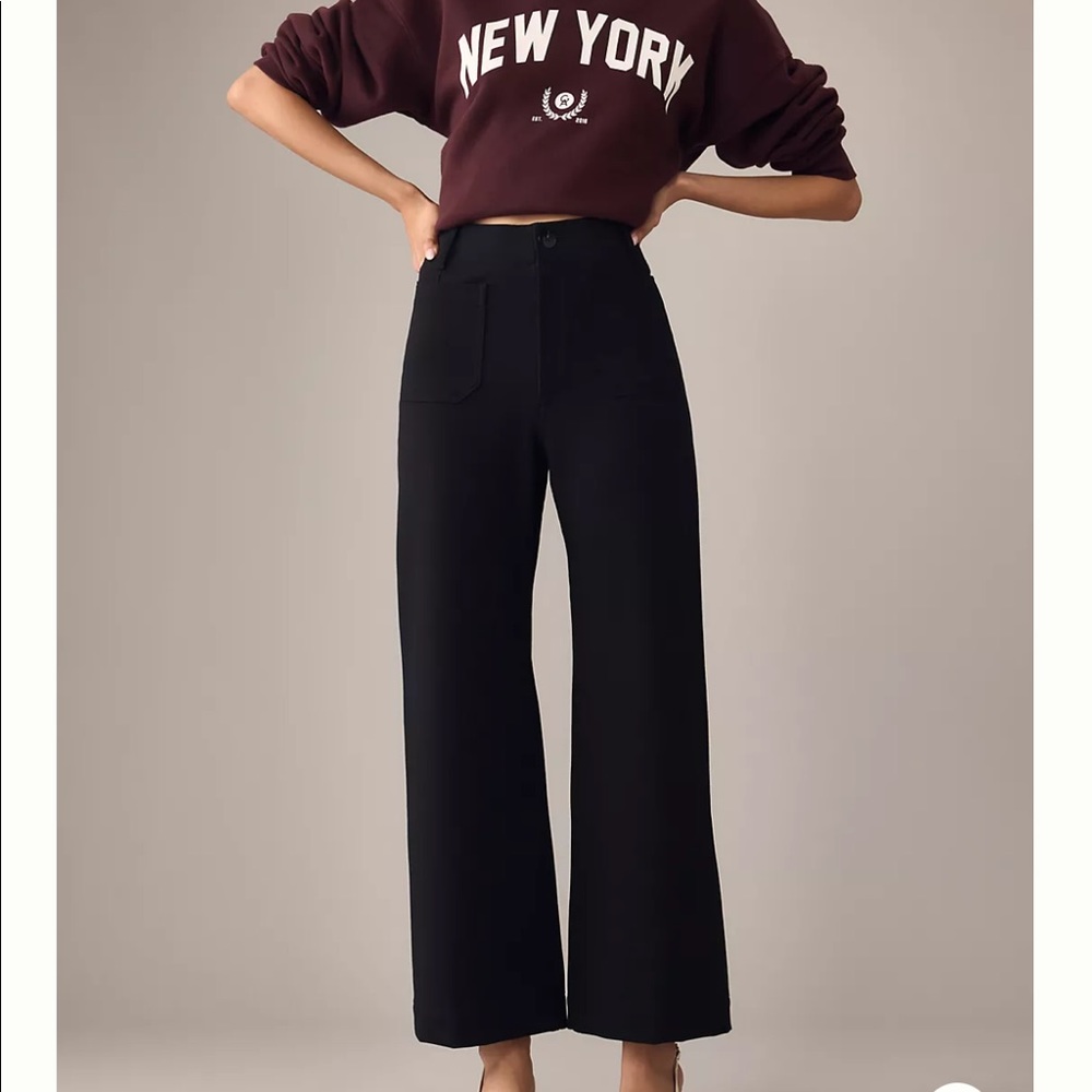 Anthropologie Colette Cropped Wide-Leg Ponte Pants